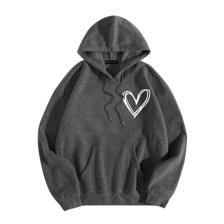 

WUDATI Hooded Sweatshirt Women Long Sleeve Round Neck Pullover Tops with Pockets Drawstring Solid Color for Spring Fall Daily Work Casual Wear Gift S-XXL
