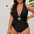 thumbnail image 4 of Kyusrd Pièces Robe de Bain une Pièce Femme Été Uni Bikini Profond Sport Maillot de Bain Deux, 4 of 9