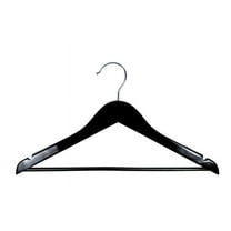 20417WBHU 17" High Gloss Black Wooden Suit Hangers with Bar (Pack of 25)