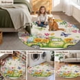 thumbnail image 6 of Easter Eggs Round Area Rugs Collection 4', Spring Flowers Truck Leaves Butterflies Beige Non Slip Indoor Circular Throw Runner Rug Floor Mat Carpet for Living Room Dining Table Bedroom Nursery, 6 of 9