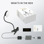 Glocusent Adjustable Flexible Eye Lamp, 36 LED Clip-on Reading Light for Desk, Bed Headboard & Computer