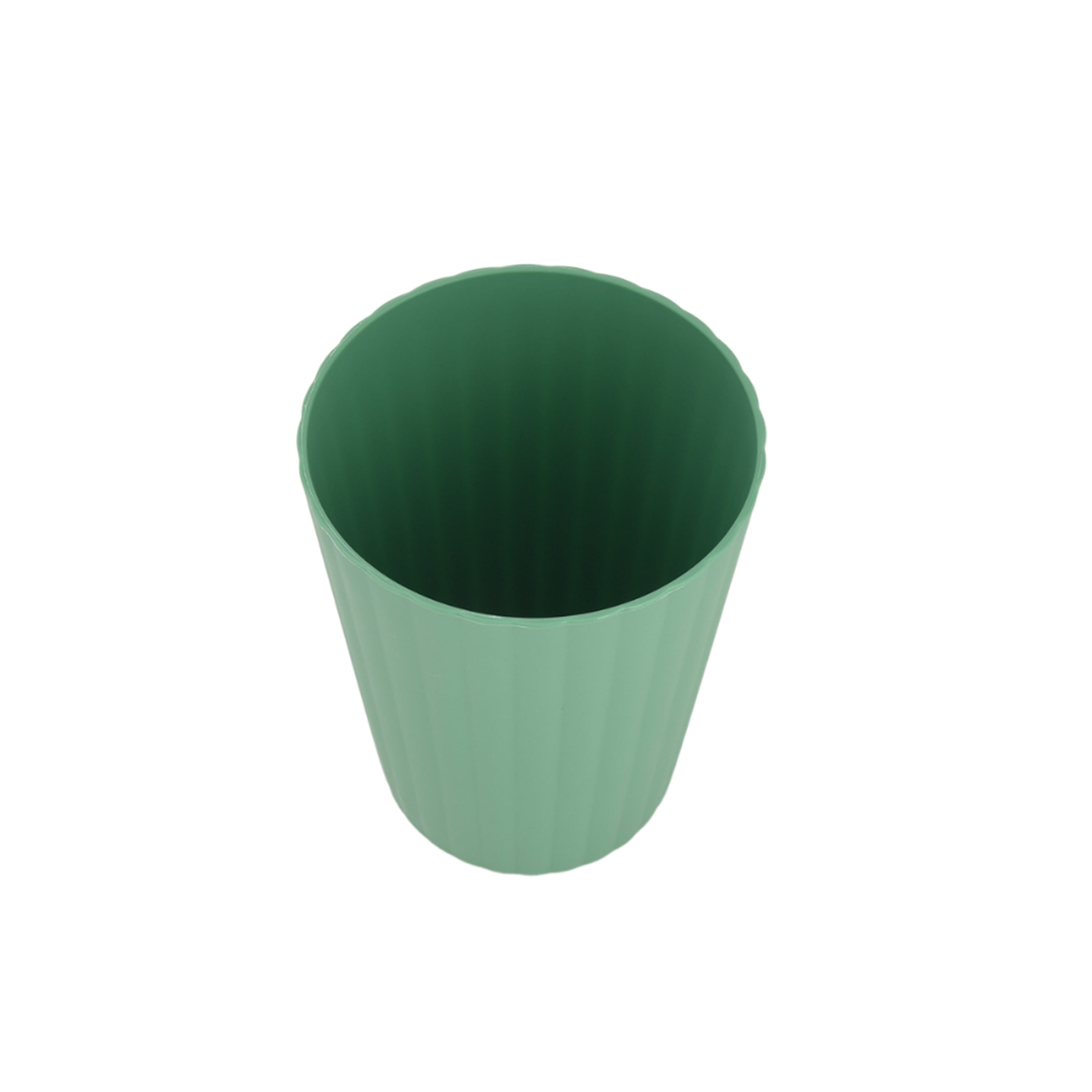 (1 pack) Mainstays - Green Round Plastic Tumbler, Ribbed, 18-Ounce