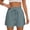 Blue, variant on Cotton Linen Shorts for Women Summer Casual Elastic High Waist Wide Leg Loose Beach Shorts with Pockets