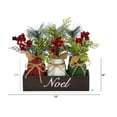 thumbnail image 2 of Nearly Natural 12in. Holiday Winter Pine and Berries Three Piece Mason Jar Noel Table Christmas Artificial Arrangement Décor, 2 of 5