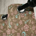 thumbnail image 3 of Ambesonne Brown and Blue Grommet Curtain, Swirls Circles, 50" x 72", Caramel Pale Blue Coral, 3 of 6