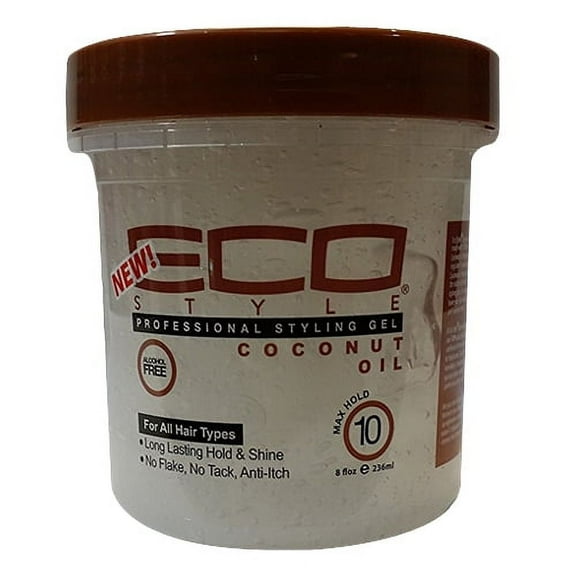 Eco Style Coconut Oil Hair Styling Gel, Max Hold, 8 Oz