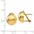 thumbnail image 3 of Real 14kt Yellow Gold Hammered Omega Back Post Earrings; for Adults and Teens; for Women and Men, 3 of 3