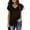 Black, variant on Ichuanyi Womens Shirts , Women Tops Solid Sexy V-Neck Basic Summer Petal Short Sleeve Casual T-shirts