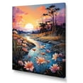 thumbnail image 2 of Designart "Riverside Rural Allure At Dusk" Landscape Forest River Canvas Prints, 2 of 7