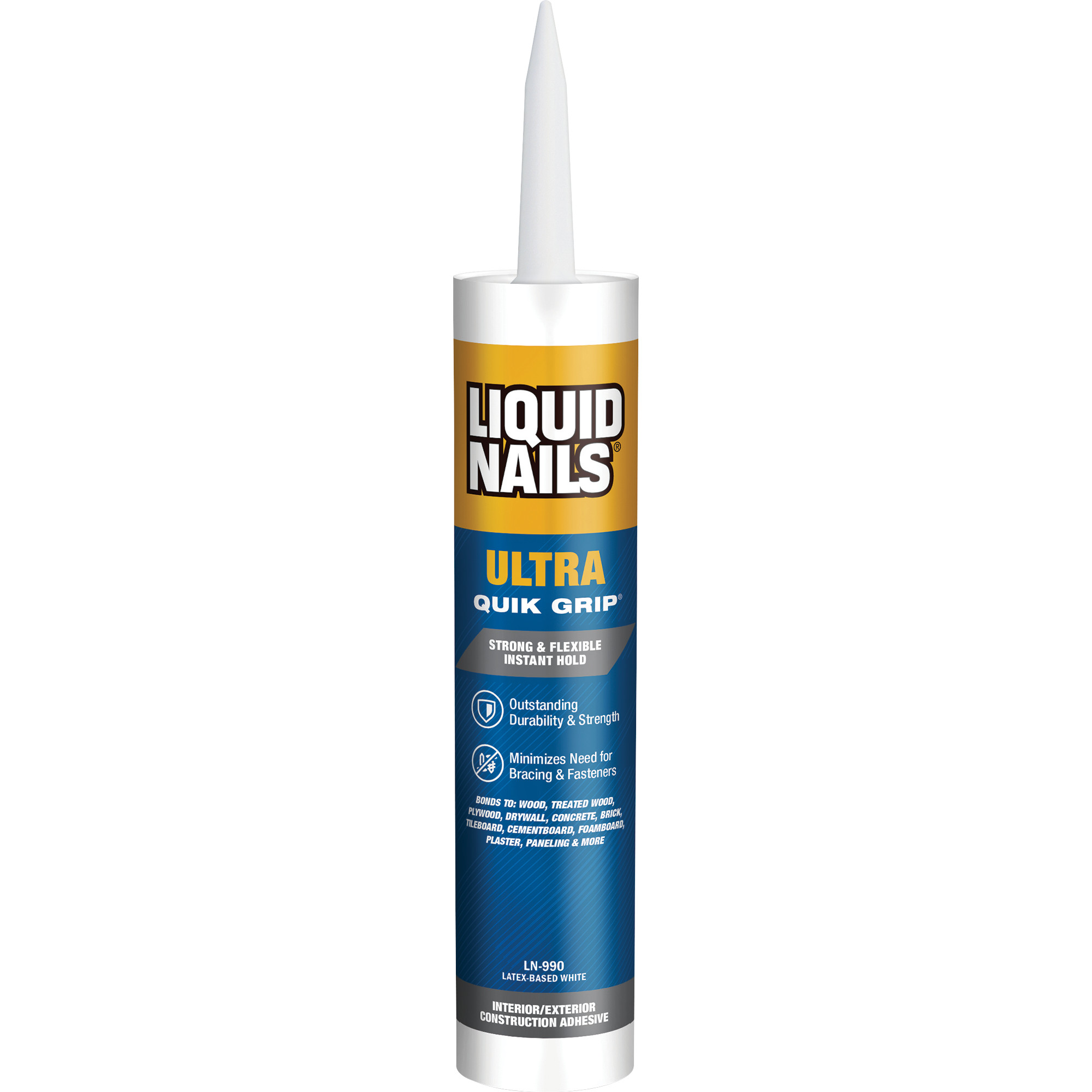 Liquid Nails Ultra Quik Grip 10 oz. White Interior and Exterior Construction Adhesive