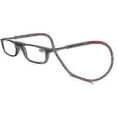 thumbnail image 3 of Gafas de lectura TR90 plegables y portátiles con soporte magnético para colgar en el cuello para hombres y mujeres, color negro y gris, 1,0 x, 3 of 5