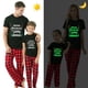 thumbnail image 1 of Pijama familiar luminoso a juego para Navidad, conjunto de Pijamas cortos rojos con cuernos de árbol de Navidad brillantes, 1 of 3
