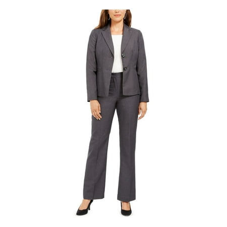 LE SUIT Womens Gray Heather Blazer Jacket Petites Size: 14P