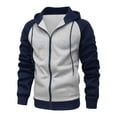 thumbnail image 4 of HGIEYS Men's Full-Zip Hoodie Sweatshirt Jackets Contrast Hoodies Lightweight Sweatshirt Color Block Jacket Coats, 4 of 5