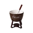 thumbnail image 3 of Fondue Cup | With Fork Ceramic Kitchen Gadgets Melting Set For Christmas Birthday Camping Picnic Home Butter Cheese Caramel Dessert(Black), 3 of 4