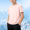 thumbnail image 2 of GUZOM Kids Boys Athletic Shirts Short Sleeve Performance T-Shirt Moisture Wicking Quick Dry 100% Polyester Crewneck Pink,Size 7-8 T, 2 of 7