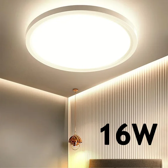 16W Led Panel Ceiling Light Ultra Thin 3000K Home Fixture Bedroom Kitchen Lamp