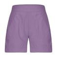 thumbnail image 4 of Tmtolofot Summer Basic Solid Color Shorts Casual Lightweight Shorts Breathable Shirring Durable Short Pants With Pocket 2024 Summer Trendy Short Pants,1_Purple,Small, 4 of 4