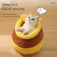 thumbnail image 3 of Nido para gatos Honey Pot cálido, suave y cómodo en otoño e invierno, nido profundo para dormir para gatos y perros, desmontable y lavable con acolchado grueso en el interior, 3 of 5