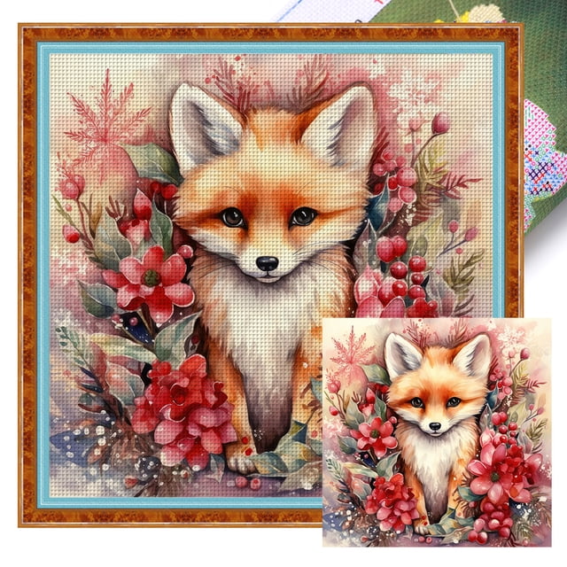 Hilo Algodón Ecológico Bordado Punto Cruz Con Invierno 11CT 40x40cm