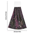 thumbnail image 6 of Yayeee Kitchen Hanging Hand Towels Set of 2 with Loop Bathroom Absorbent Tie Towel, Dark Purple Floral Pattern, 6 of 7