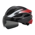 thumbnail image 1 of Casco de bicicleta Casco de bicicleta Hombres Mujeres Biker Gafas desmontables Ciclismo transpirable negro rojo, 1 of 8