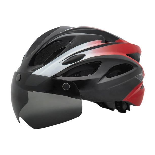 Casco de bicicleta Casco de bicicleta de carretera ajuste ajustable al aire libre con visera desmontable para hombres mujeres equipo de ciclismo casco negro rojo