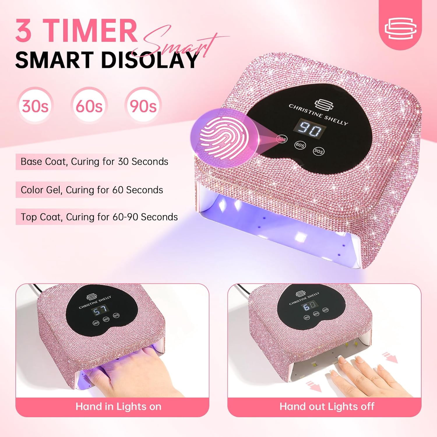 UV LED Nail Lamp, 48W Plug-in Mini Diamond Nail Dryer& Rechargeable 35000RPM Nail Drill&Nail Dust Collector, Dust Collector Nail Tech for Nail Salon