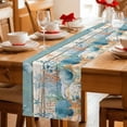 thumbnail image 5 of Vintage Blue Coastal Table Runner 70 Inches, Summer Beach Starfish Shell Coral Nautical Bed Runner Dresser Scarves Tabletop for Indoor Outdoor Parties/Ceremony/Banquet, 13" x 70", 5 of 8