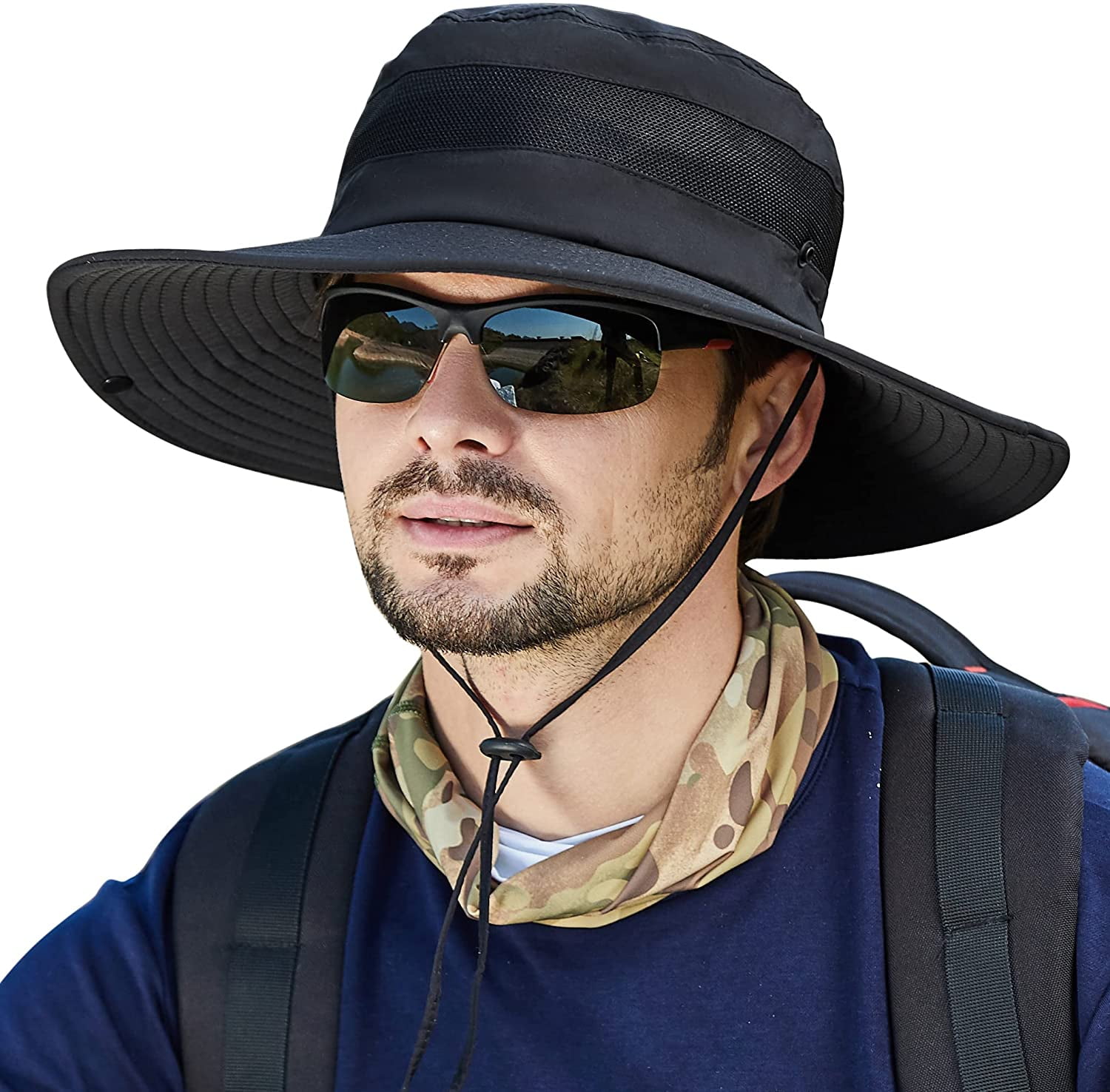 Muryobao Men Boonie Hat UPF 50+ Summer Sun Hat UV Protection Wide Brim Waterproof Bucket Hat for