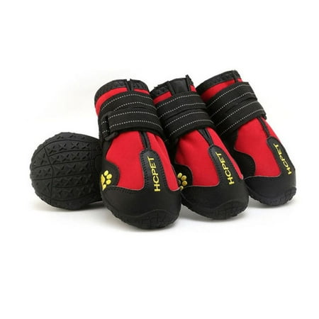 Fashion Water splash prevention Anti Slip Mountainous Wearable Dog Leg Cover Wear-resistant Warm Dog Shoes Pet Rainshoes Socks Shoe Dog Boots RED 7 WATERPROOF WITH LOGO