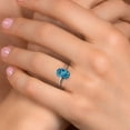thumbnail image 4 of Gem Stone King 14K White Gold London Blue Topaz Engagement Ring for Women | 3.00 Cttw | Oval 10X8MM | Gemstone November Birthstone | Size 6, 4 of 6