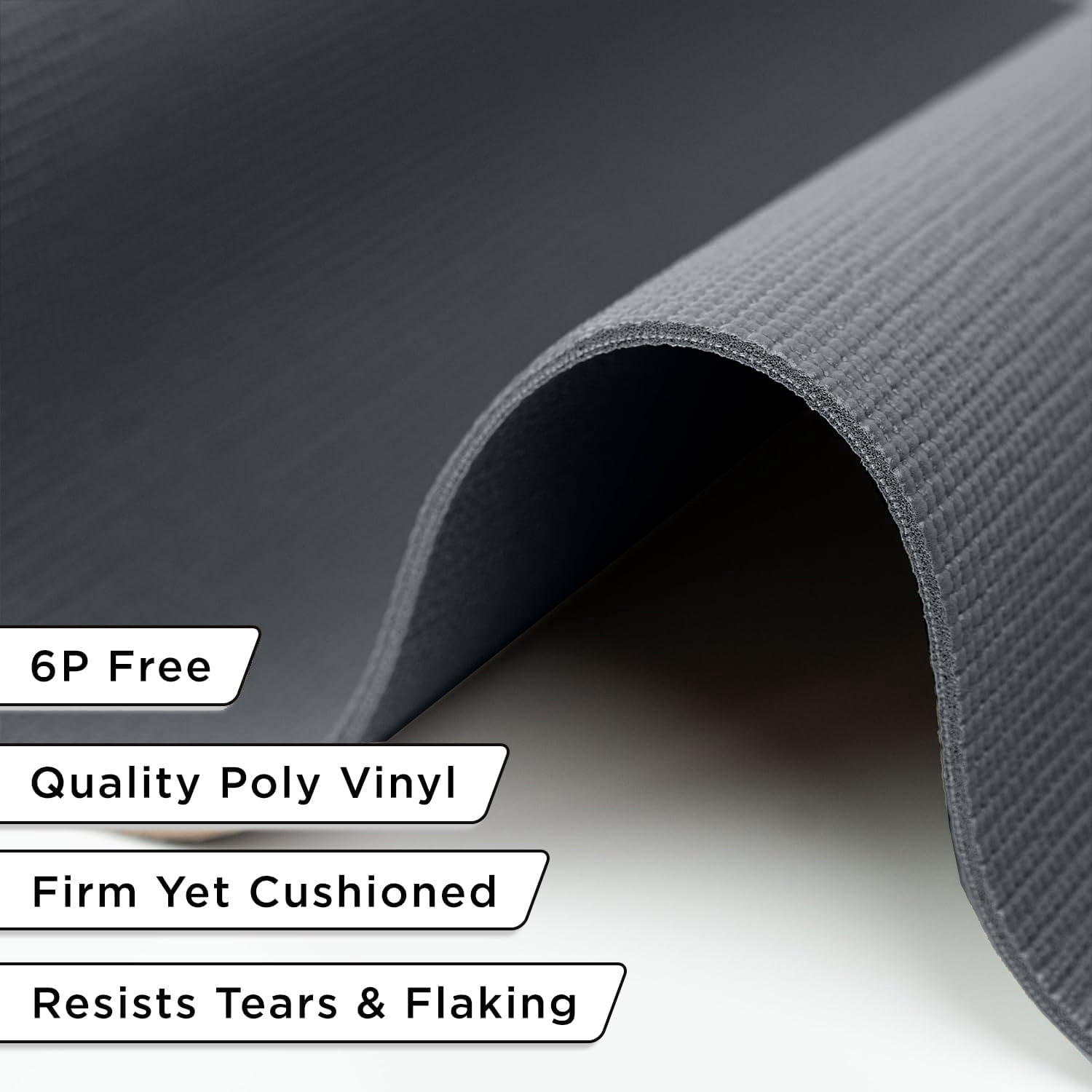 Grippety Slip-Resistant Floor Mat Roll & Yoga Mat – 25ft x 24" x 5mm – Cut-to-Fit Hallway Runner, Kitchen Mat, Drawer Liner, Shelf Liner, Bench Mat, Washable Pet Crate Pad, Cabinet Liner – Charcoal