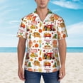 thumbnail image 2 of Gukieu Fall Farm Pumpkin Print Men's Short-sleeved Shirts, Button-down Lapel Hawaiian Shirts, T-shirts, Beach Vacation Summer Casual Wear,3X-Large, 2 of 7