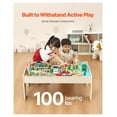thumbnail image 3 of Wooden Train Table Set, 84-Piece Kids Activity Table - 3-in-1 Train Set for Play, Drawing & Learning - Multicolor Wooden Table with Storage for Ages 3+, 3 of 9