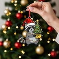 thumbnail image 3 of ViciArt Raccoon Christmas Ornament, Acrylic or Fiber Wood, Holiday Tree Decor, Gift-Ready, 3 of 4