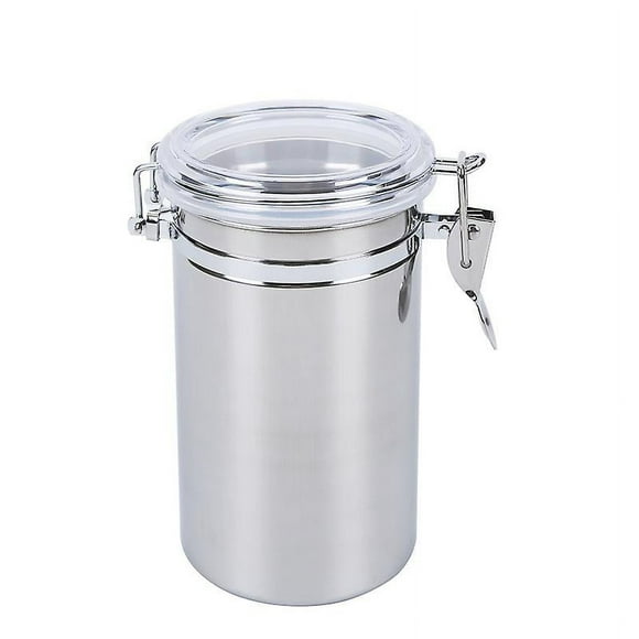 Coffee Canister Airtight Coffee Container Sealed Container Storage Container Vacuum Stainless Steel For Sugar Tea Beans (1pc, Silver)