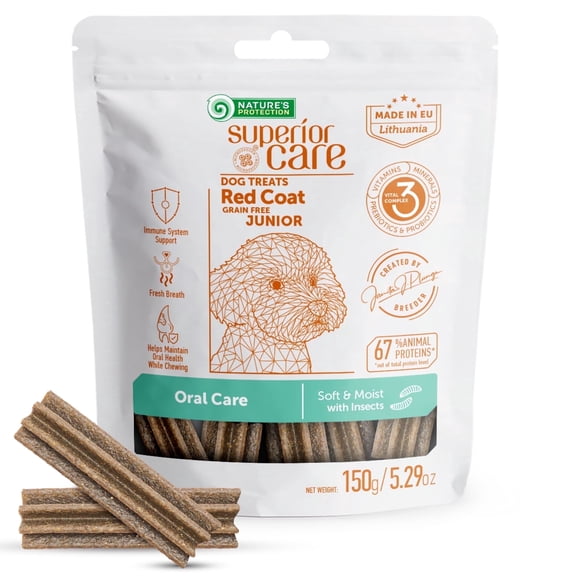 Nature's Protection Superior Care Grain Free Insect Dental Treats for Puppy, 5.29 oz Bag