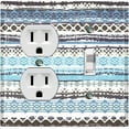 thumbnail image 1 of Metal Light Switch Plate Cover Ethnic Aztec Tribal Art Pattern Blue SFR060, 1 of 13