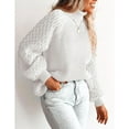 thumbnail image 2 of Knit Sweaters for Women Mock Neck Pullover Sweater Long Sleeve Cable Knitted Chunky Pullover Sweater Tops Alsol Lamesa, 2 of 6