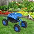 thumbnail image 2 of Costway Heavy Duty Garden Cart Rolling Work Seat Garden Planting with Tool Tray Blue, 2 of 10