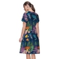 thumbnail image 2 of Bixox Robe d'Été à Manches Courtes pour Femmes Robe Ample Longueur Genou avec Poches-Animaux sous-Marins, 2 of 7