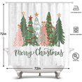 thumbnail image 3 of Merry Christmas Shower Curtain 72" x 72" Christmas Trees Home Bathroom Decorations Santa Xmas Pine Trees Bathtub Curtain Set with 12 Hooks, 3 of 6