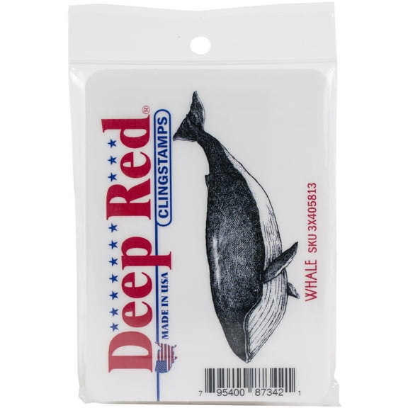 Deep Red Cling Stamp 1.5"X3.2"-Whale