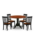 thumbnail image 4 of East West Furniture Dublin 5-piece Wood Dining Room Set in Black/Cherry, 4 of 5
