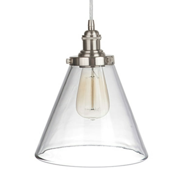 Instant Pendant Recessed Light Conversion Kit Brushed Nickel Clear