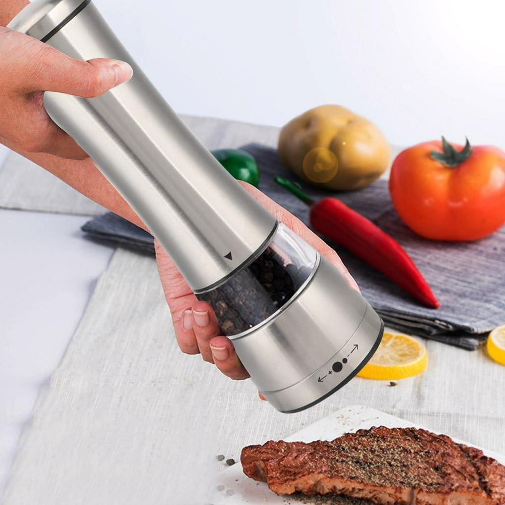 Tebru Portable Pepper Grinder,304 Stainless Steel Kitchen Portable Manual Pepper Grinder Mill