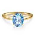 thumbnail image 3 of Gem Stone King 14K Yellow Gold Millennium Blue Mystic Quartz Engagement Ring for Women | 3.00 Cttw | Oval 10X8MM | Gemstone Birthstone | Size 7, 3 of 6