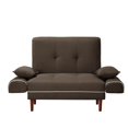 thumbnail image 5 of Canddidliike Convertible Upholstery Loveseat Modern Futon Sofa Bed w/Adjustable Angle in Brown, 5 of 8