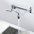 thumbnail image 2 of Wowow Pot Filler Faucet, Wall Mount Kitchen Folding Faucet 2 Handle with Double Joint Swing Arms, Polished Chrome, 2 of 7